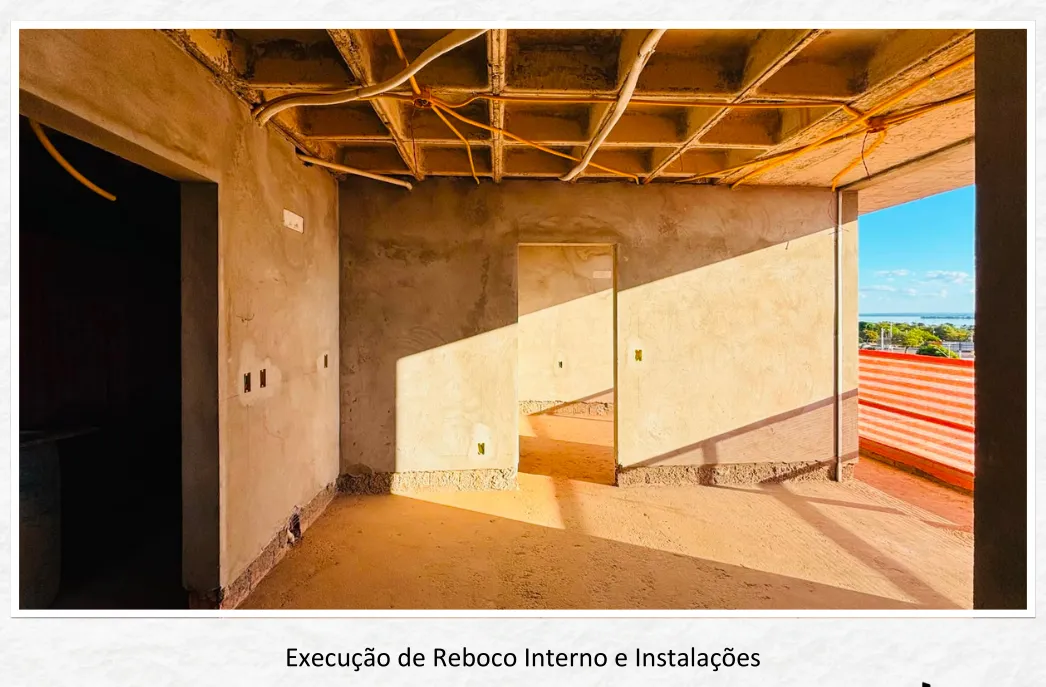 Execução de reboco interno e instalações