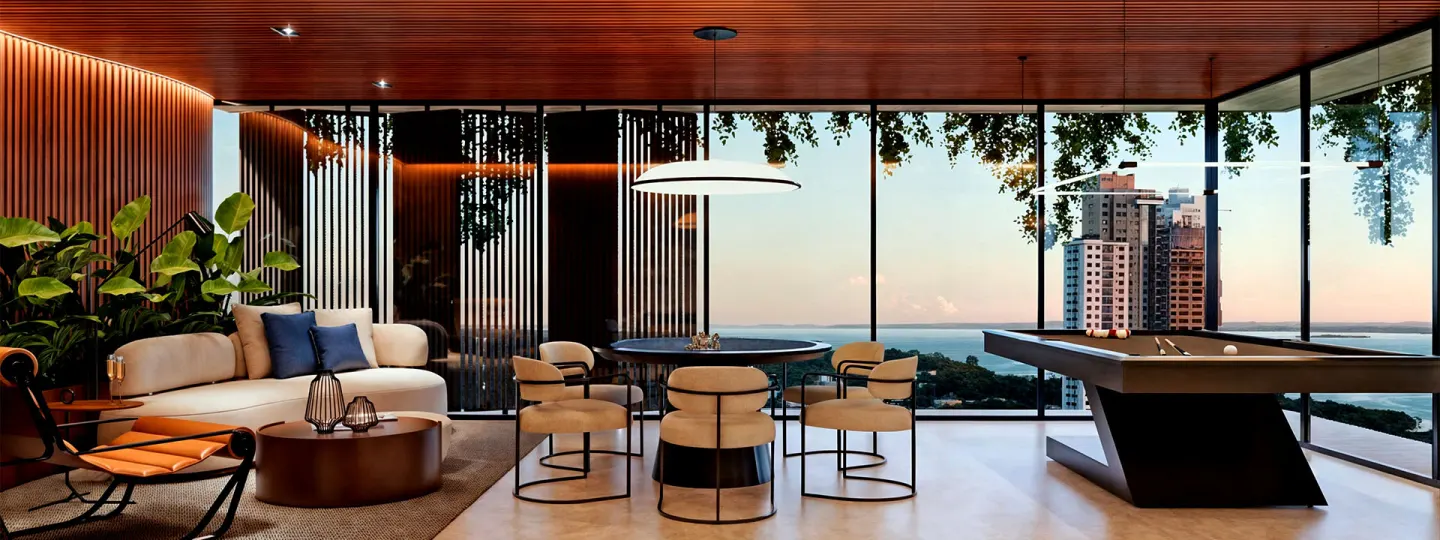 Ambiente interno Hall do empreendimento Spot Orla